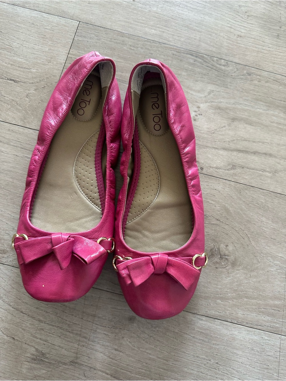 me too Pink Bow Slip-On Ballet Flats